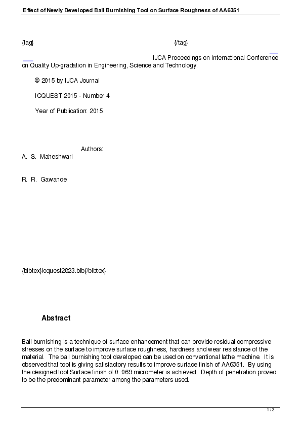 (PDF) Effect of Newly Developed Ball Burnishing Tool on Surface ...