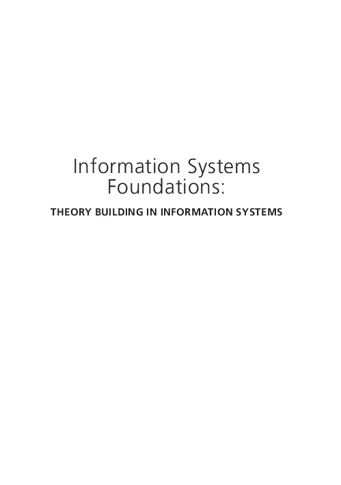 (PDF) Information Systems Foundations: Theory Building in Information ...