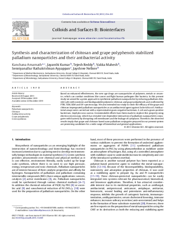 (PDF) Synthesis and characterization of chitosan and silver loaded ...
