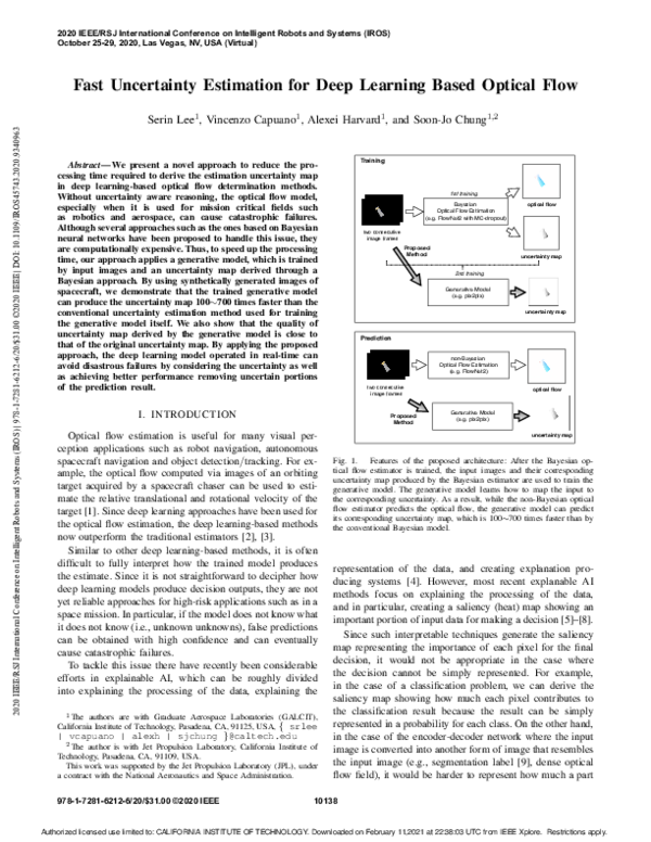 (PDF) Fast Uncertainty Estimation for Deep Learning Based Optical Flow