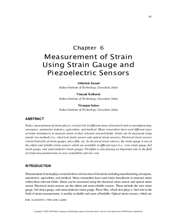 (PDF) Measurement of Strain Using Strain Gauge and Piezoelectric Sensors