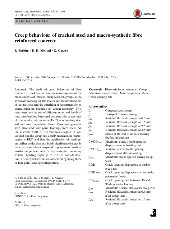 (PDF) Creep behaviour of cracked steel and macro-synthetic fibre ...