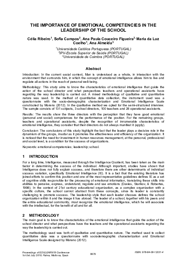 (PDF) The Importance of Emotional Competencies in the Leadership of the ...