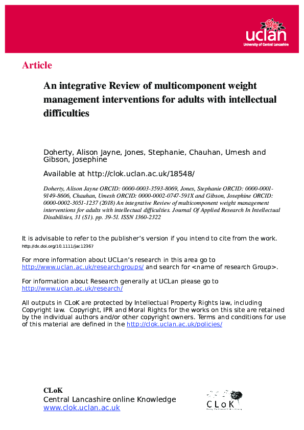 (PDF) An integrative review of multicomponent weight management ...