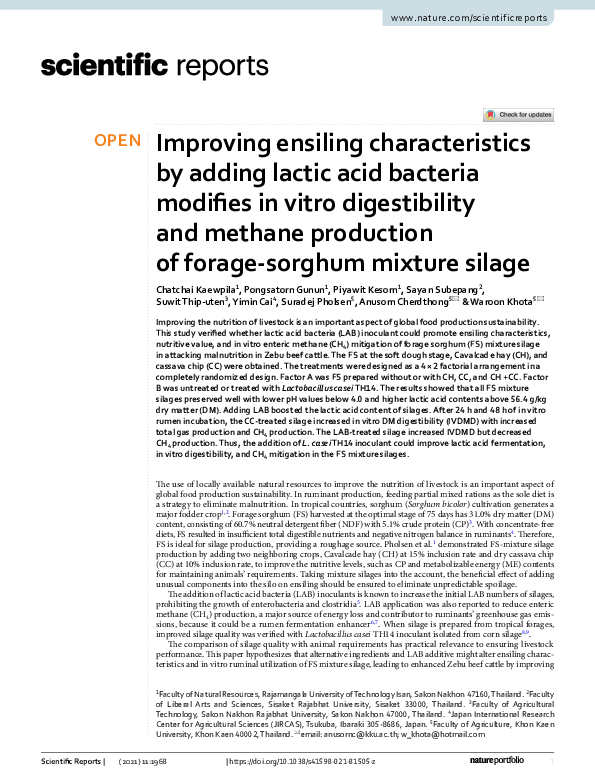 (PDF) Improving ensiling characteristics by adding lactic acid bacteria ...