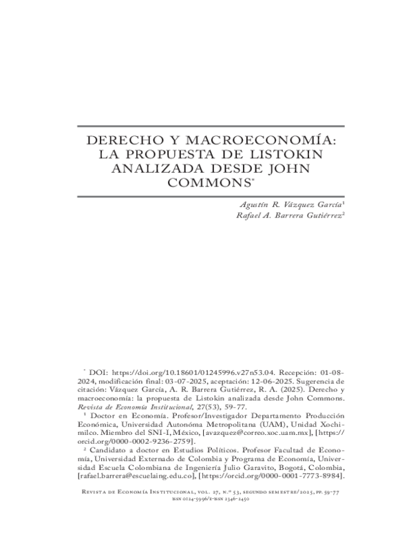 (PDF) Derecho y macroeconomía: la propuesta de Listokin analizada desde ...