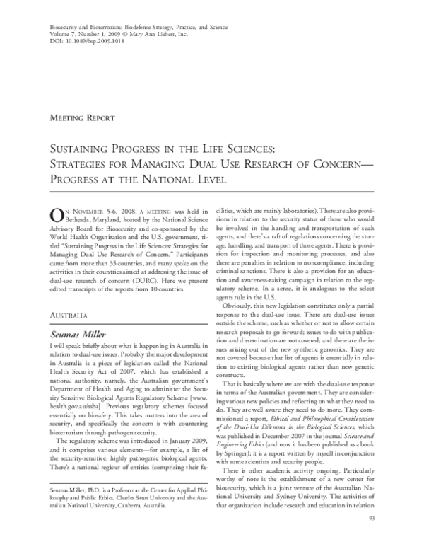 (PDF) Sustaining Progress in the Life Sciences: Strategies for Managing ...