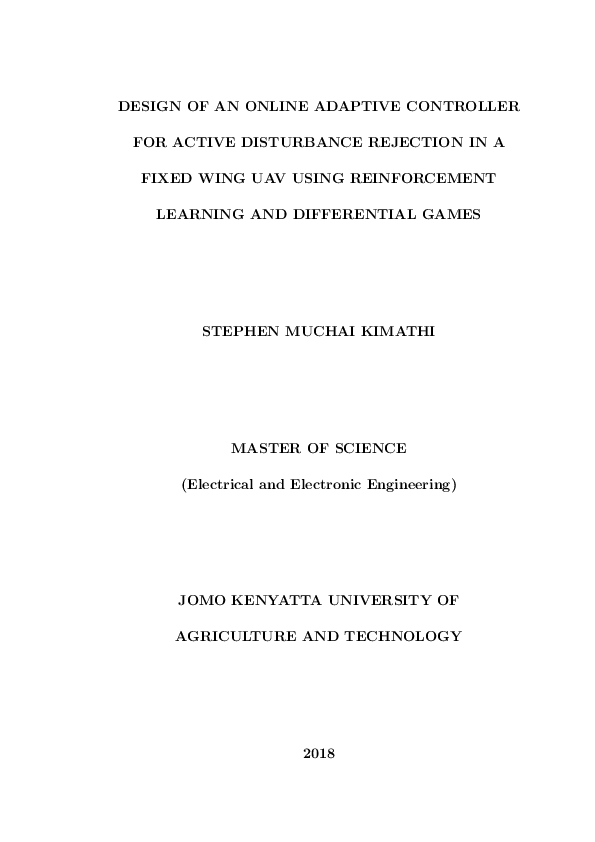 (PDF) Design of an Online Adaptive Controller for Active Disturbance ...
