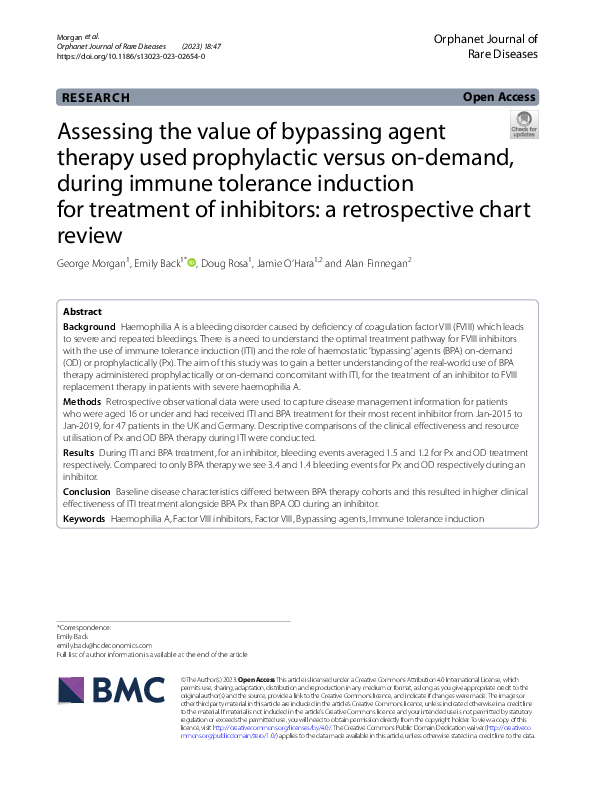 (PDF) Assessing the value of bypassing agent therapy used prophylactic ...