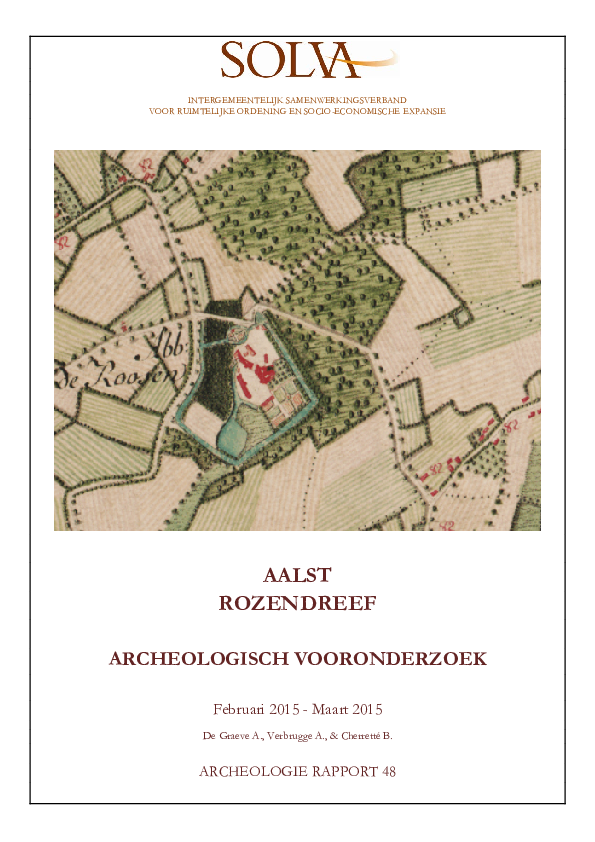 (PDF) Aalst Rozendreef. Archeologisch vooronderzoek februari 2015 ...