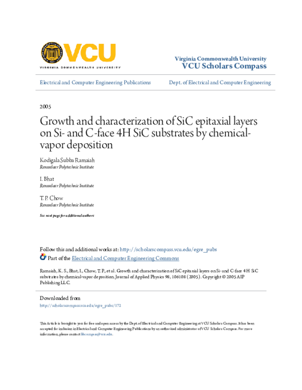 (PDF) Growth and characterization of SiC epitaxial layers on Si- and C ...