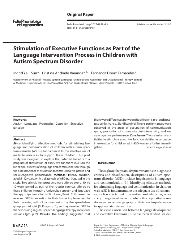 (PDF) Stimulation of Executive Functions as Part of the Language ...