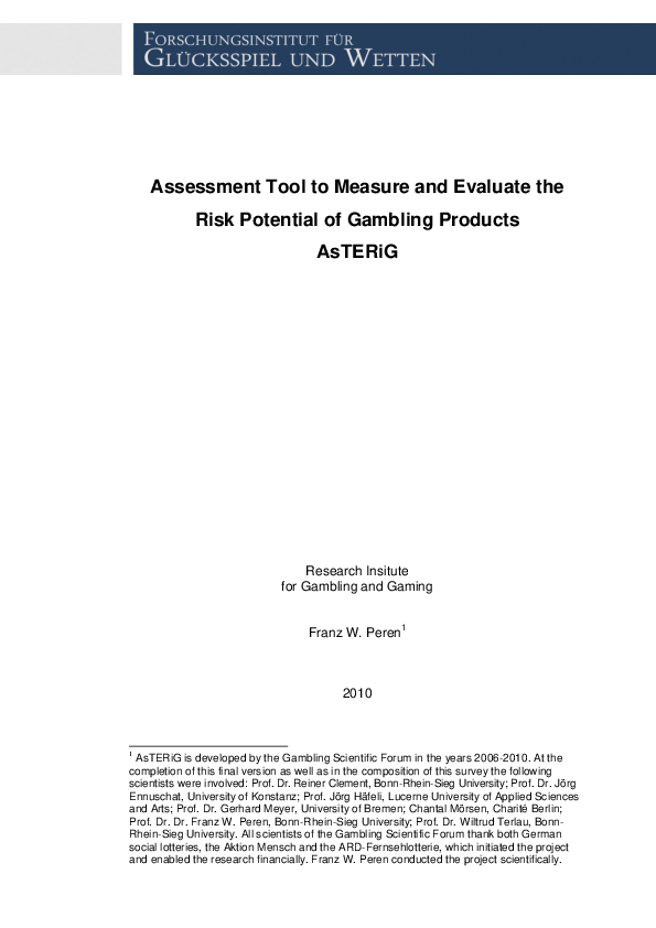 (PDF) Assessment Tool to Measure and Evaluate the Risk Potential of ...