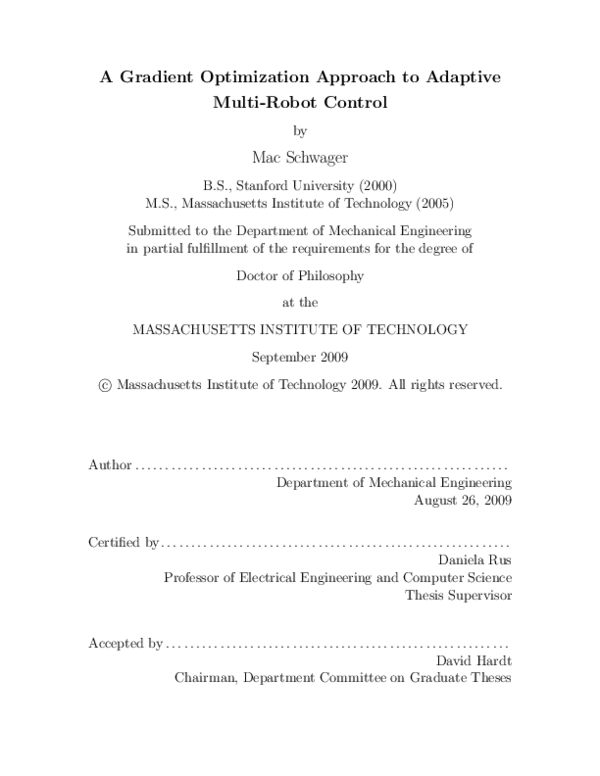 (PDF) A Gradient Optimization Approach to Adaptive Multi-Robot Control