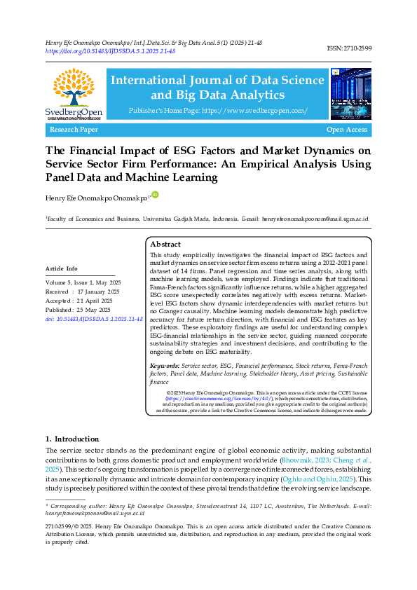(PDF) The Financial Impact of ESG Factors and Market Dynamics on ...
