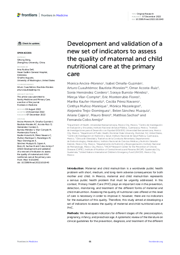 (PDF) Development and validation of a new set of indicators to assess ...