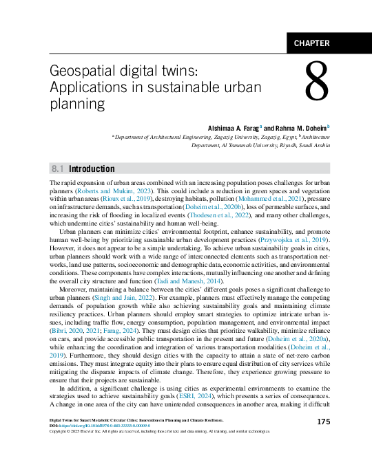 (PDF) Geospatial digital twins: Applications in sustainable urban planning