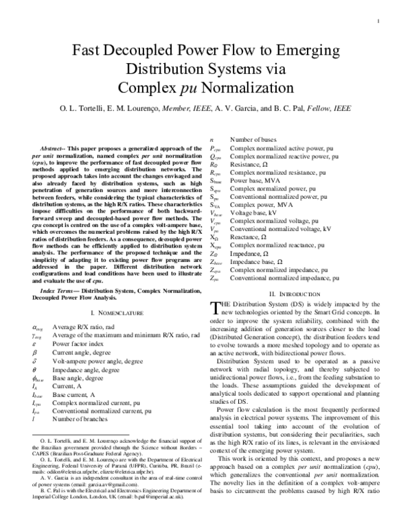 (PDF) Fast Decoupled Power Flow to Emerging Distribution Systems via ...
