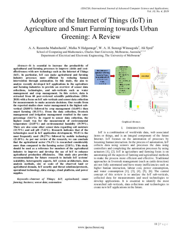 (PDF) Adoption of the Internet of Things (IoT) in Agriculture and Smart ...