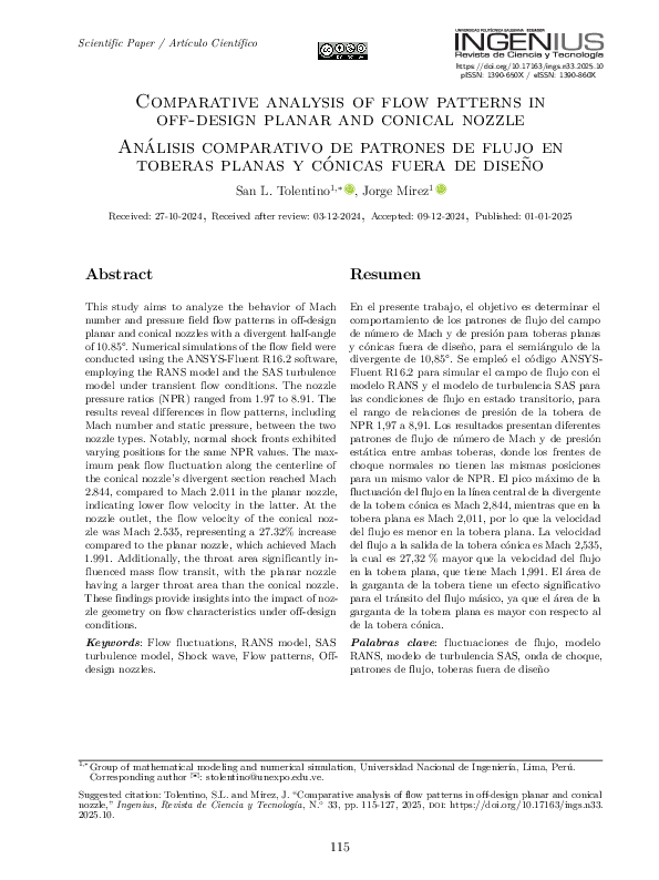(PDF) Comparative analysis of flow patterns in off-design planar and ...