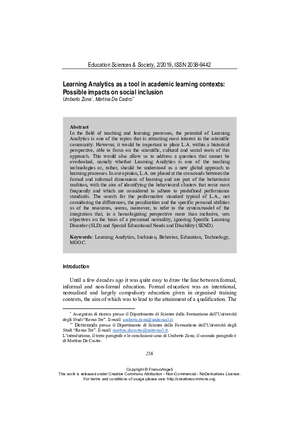 (PDF) Learning Analytics as a tool in academic learning contexts ...