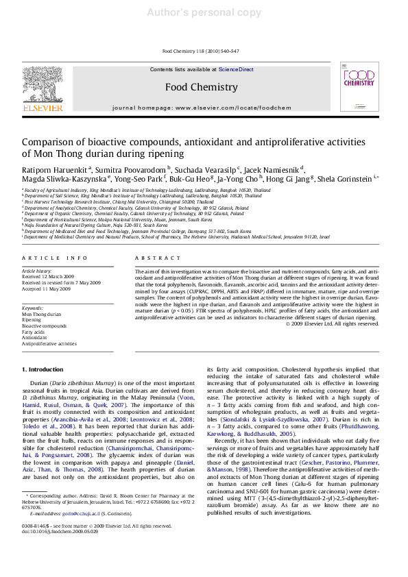 (PDF) Comparison of bioactive compounds, antioxidant and ...