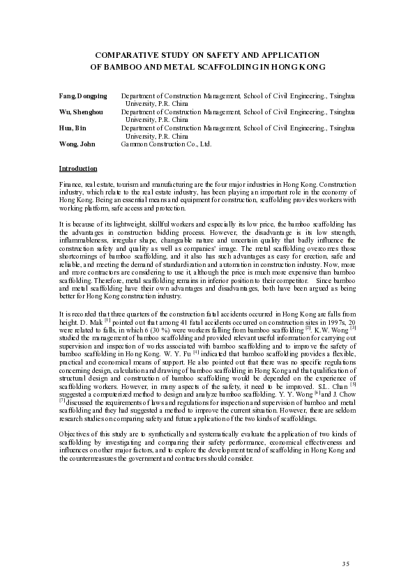 (PDF) Comparative Study on Safety and Application of Bamboo and Metal ...