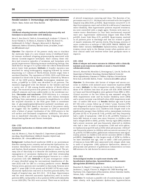 (PDF) O25 – 2018 Risks of relapse and severe outcome in children with a ...