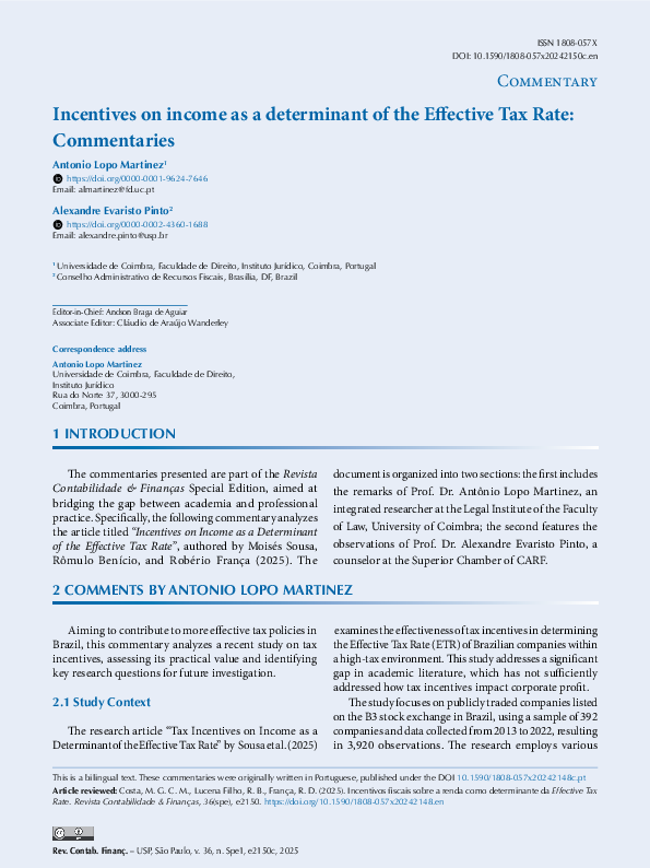 (PDF) Incentives on income as a determinant of the Effective Tax Rate ...