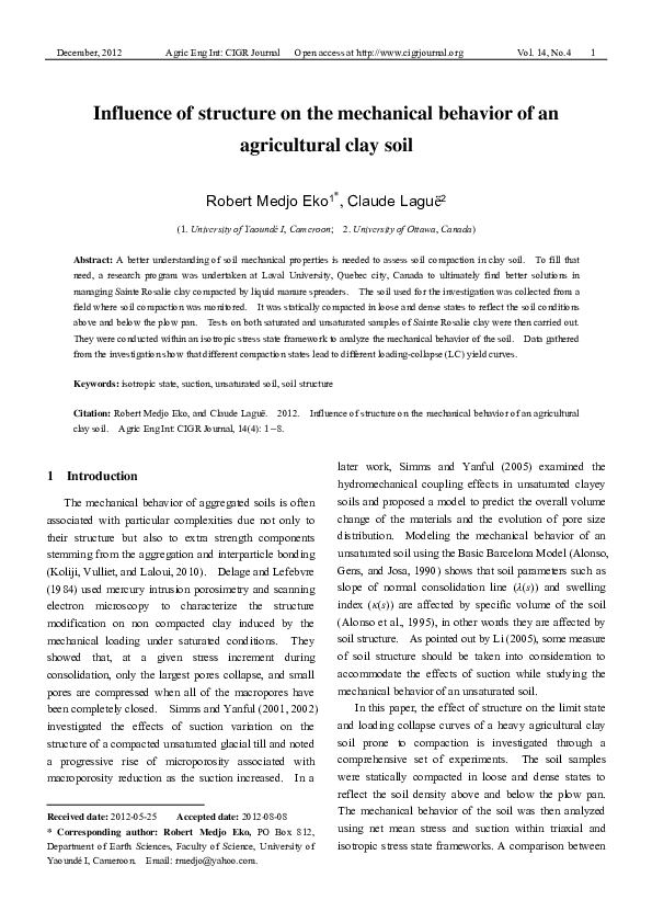(PDF) Influence of structure on the mechanical behavior of an ...