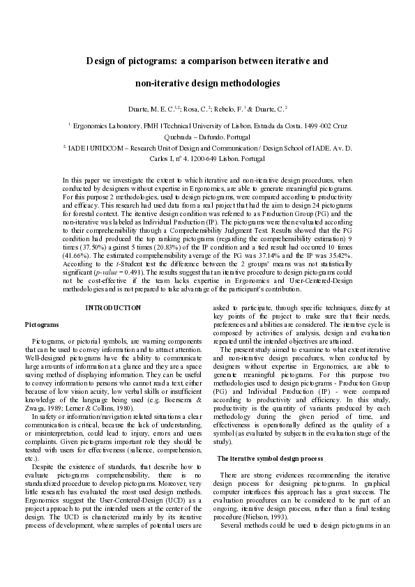 (PDF) Design of pictograms: a comparison between iterative and non ...