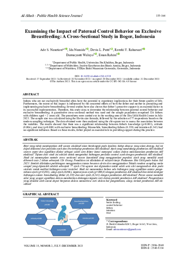 (PDF) Examining the Impact of Paternal Control Behavior on Exclusive ...