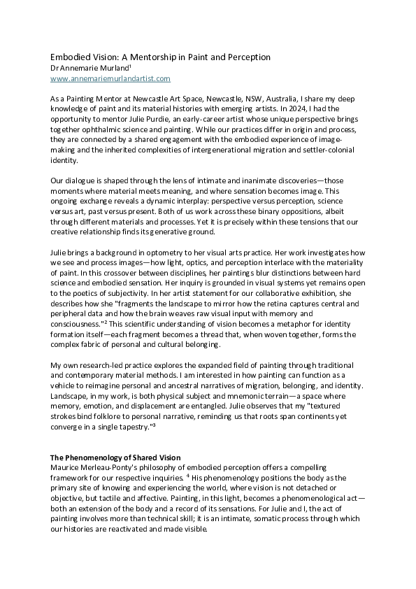 (PDF) Embodied Vision: A Mentorship in Paint and Perception