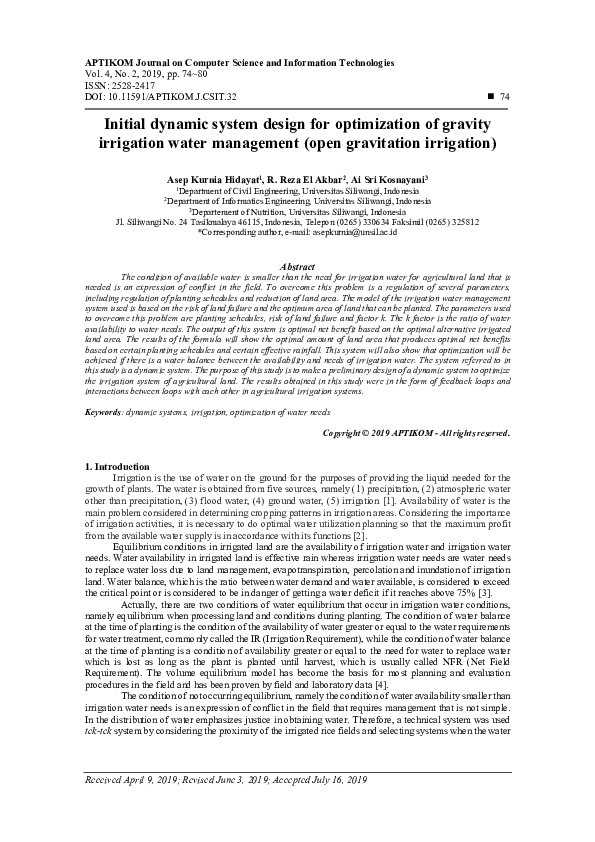(PDF) Initial dynamic system design for optimization of gravity ...