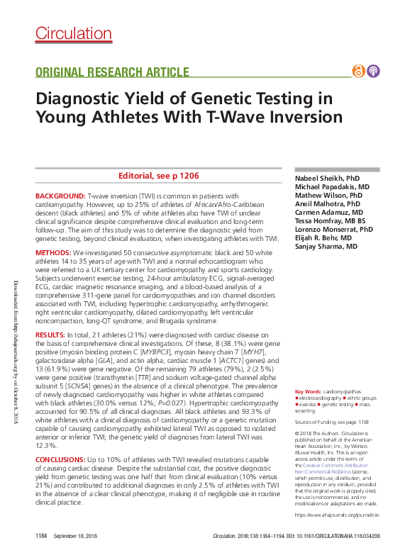 (PDF) Diagnostic Yield of Genetic Testing in Young Athletes with T-wave ...