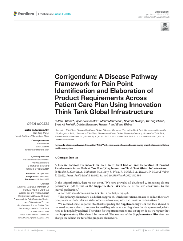 (PDF) Corrigendum: A Disease Pathway Framework for Pain Point ...