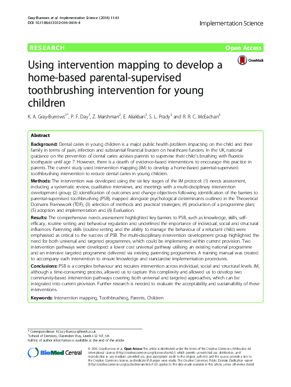 (PDF) Using intervention mapping to develop a home-based parental ...