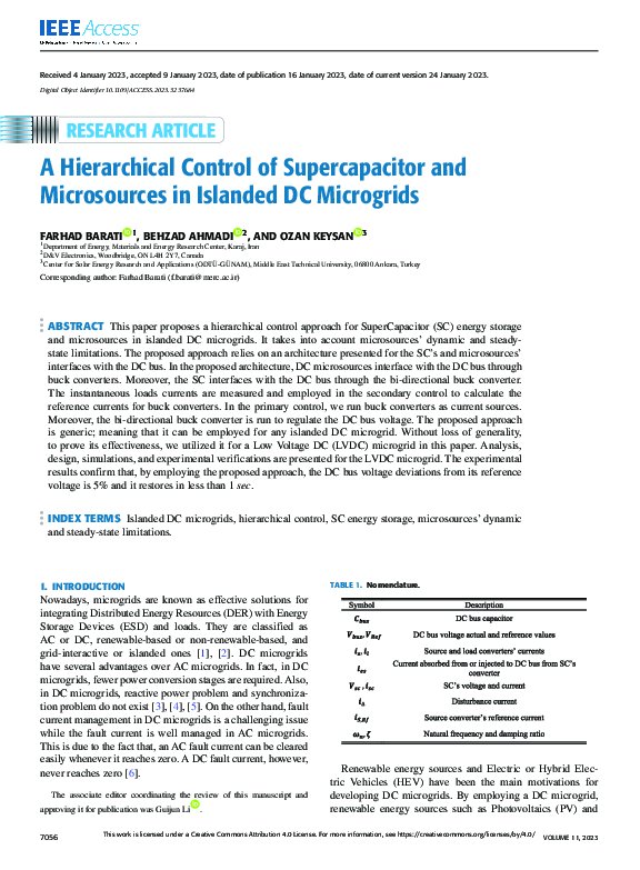 (PDF) A Hierarchical Control of Supercapacitor and Microsources in ...