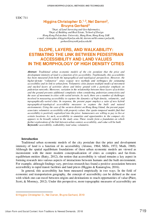 (PDF) Slope, Layers and Walkability: Estimating the Link Between ...
