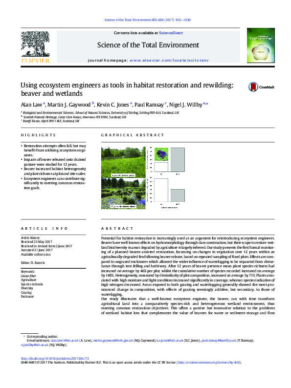 (PDF) Using ecosystem engineers as tools in habitat restoration and ...