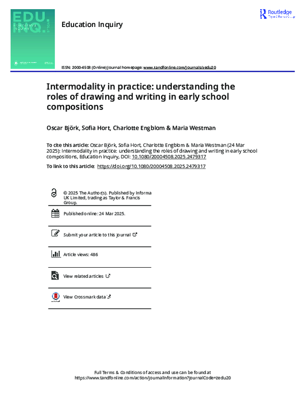 (PDF) Intermodality in practice: understanding the roles of drawing and ...