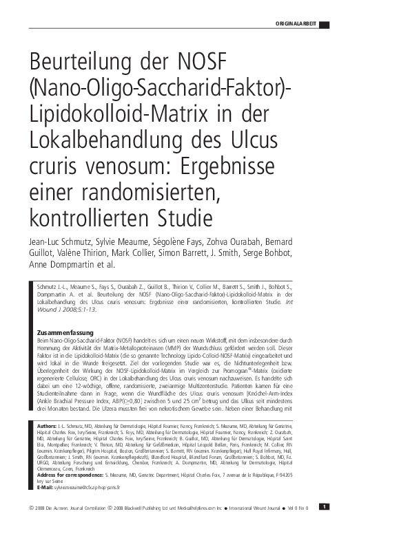 (PDF) Beurteilung der NOSF (Nano-Oligo-Saccharid-Faktor)- Lipidokolloid ...