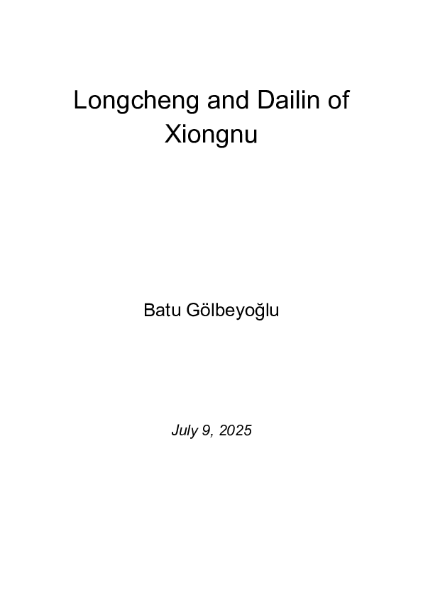 (PDF) Longcheng and Dailin of Xiongnu
