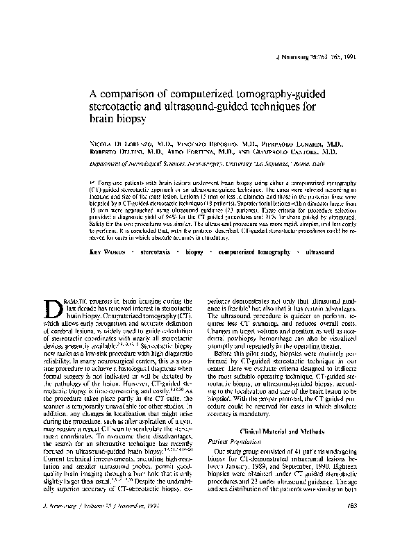 (PDF) A comparison of computerized tomography-guided stereotactic and ...