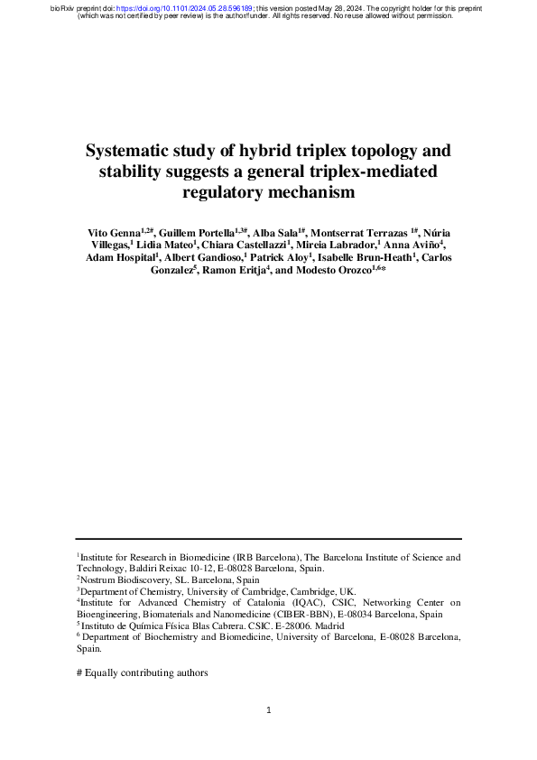 (PDF) Systematic study of hybrid triplex topology and stability ...