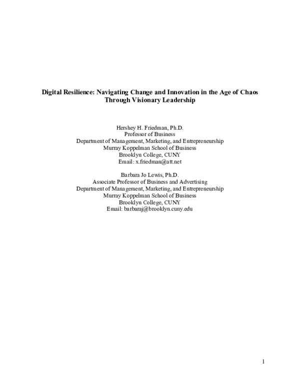 (PDF) Digital Resilience: Navigating Change and Innovation in the Age ...