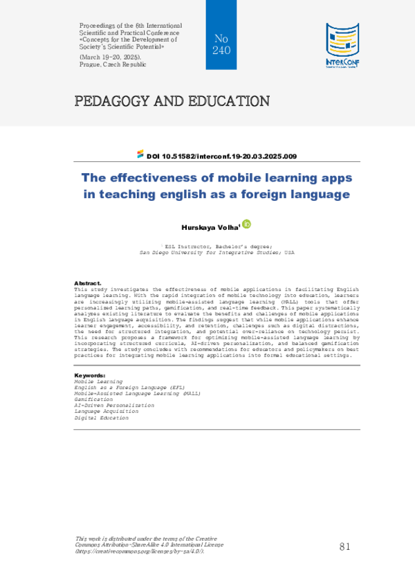 (PDF) The effectiveness of mobile learning apps in teaching english as ...
