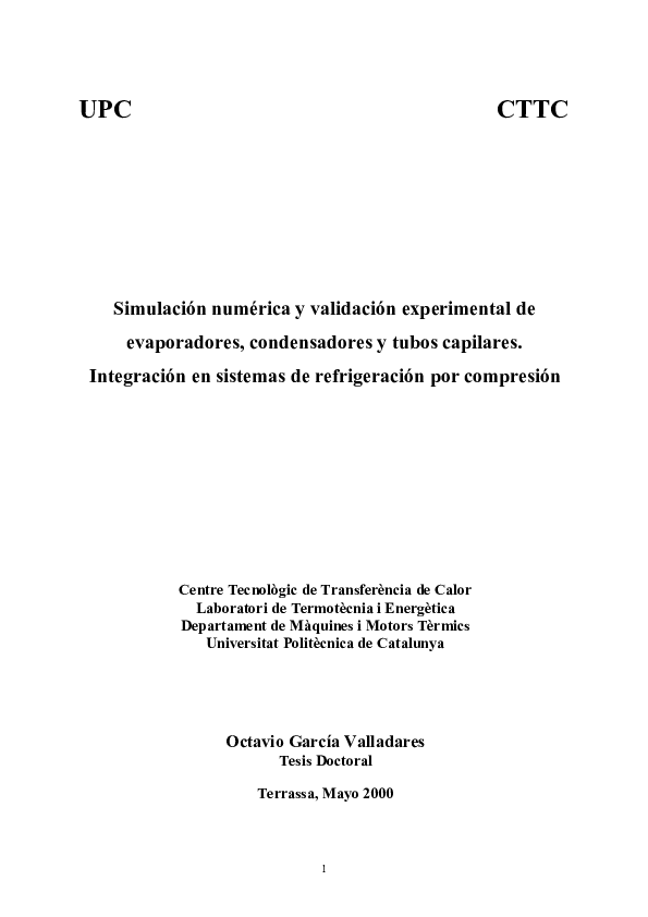(PDF) Simulación numérica y validación experimental de evaporadores ...