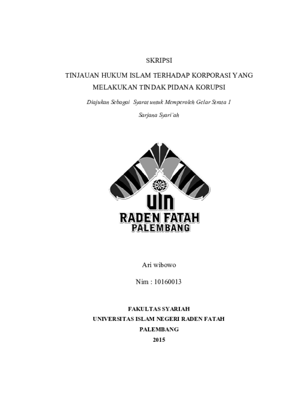 (PDF) Tinjauan Hukum Islam Terhadap Korporasi Yangmelakukan Tindak ...