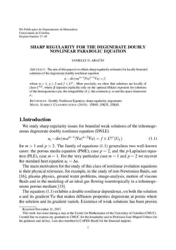 (PDF) Sharp regularity for the degenerate doubly nonlinear parabolic ...
